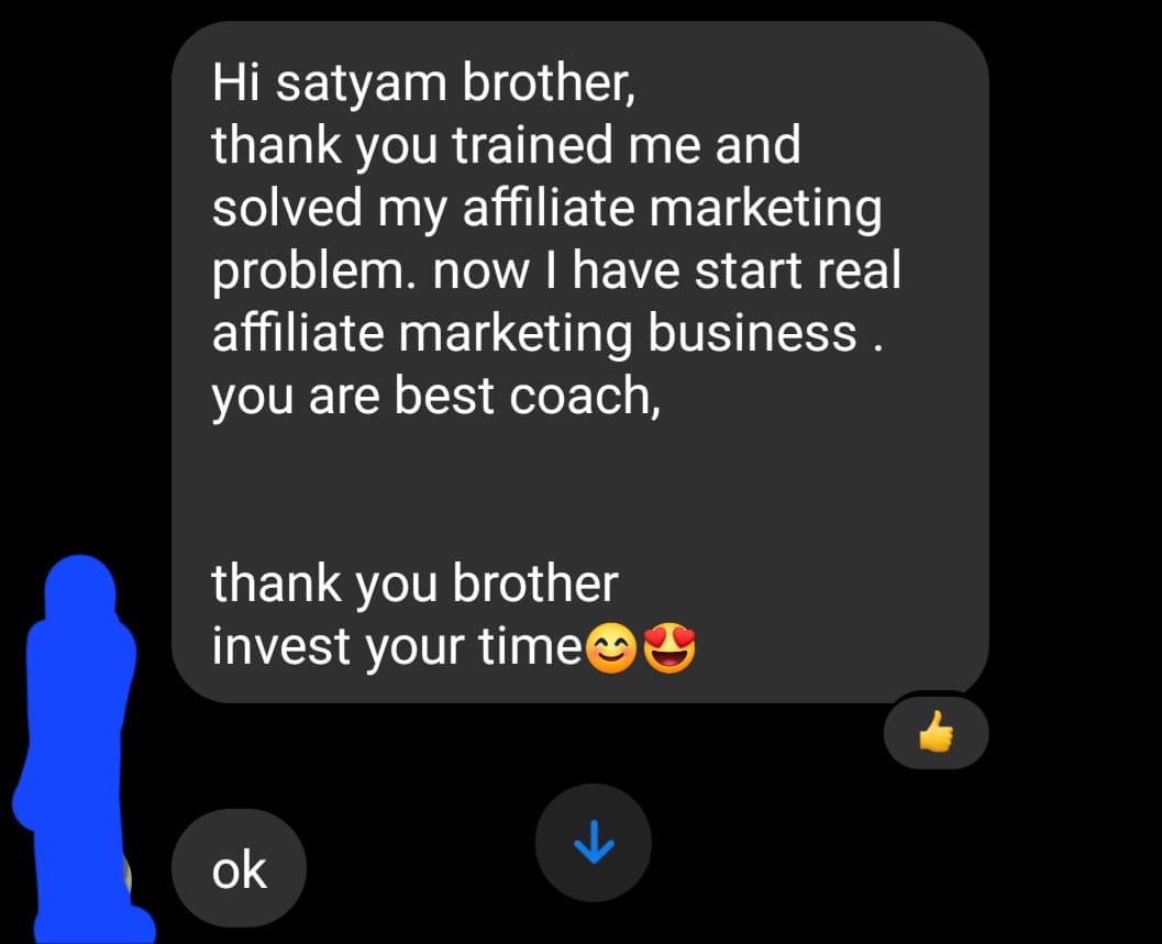 Client message calling Satyam the best coach