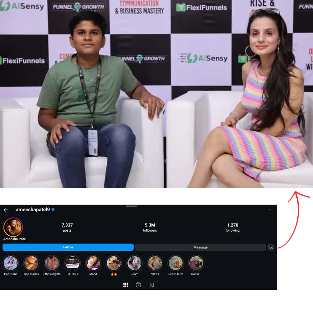 Satyam Tiwari with Ameesha Patel