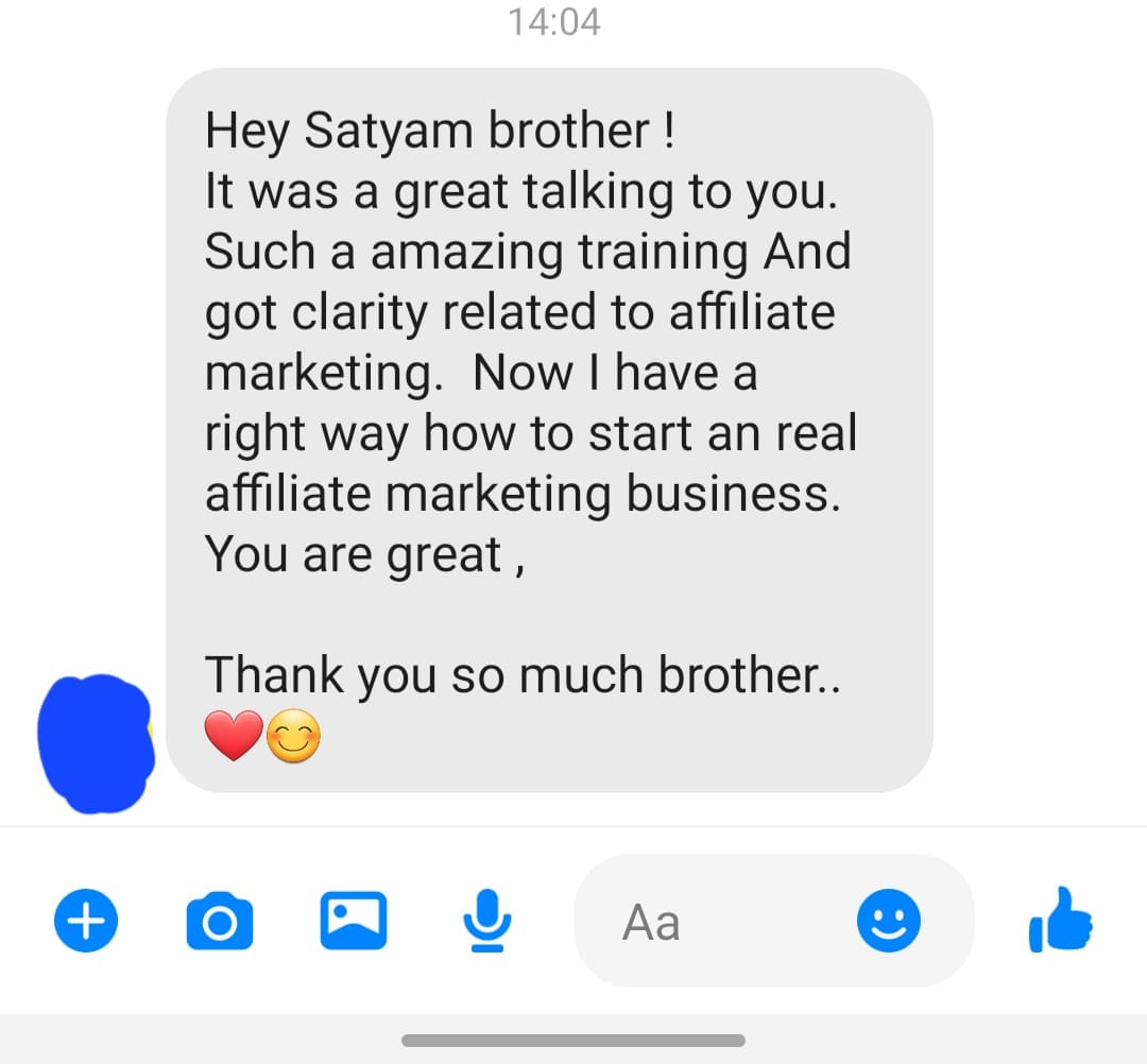 Client message on clarity in affiliate marketing